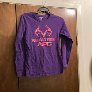 Realtree Purple Long Sleeve Tee with Logo
